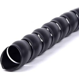 Spiraalvormige beschermhoezen, Spiraaldraadwikkeling Wikkelbeschermer Wikkelbuisorganizer 8mm 10mm 12mm 16mm 20mm Kabelbuisbeschermhoes(Black,ID 22MM 5 METERS)