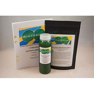 Live Spirulina platensis (250 ml) + 10 L Dry Spirulina Grow Medium SSD1+2 - Algencultuur + fertlizer (250ml + 10L)