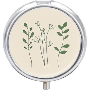 Simple Line Art pillendoos 3 compartimenten geneeskunde pillendoosje draagbare pillendoos voor zak of portemonnee schattige pillenorganizer reizen pillendoos metalen decoratieve pillenhouder voor