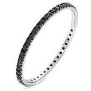 Stroili 9Kt White Gold men's ring with black zircons 1426350 size. 24