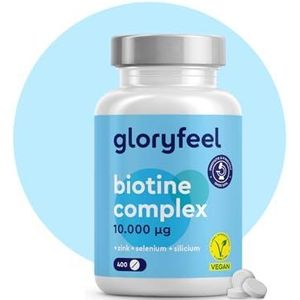 Biotine 10.000mcg - 400 tabletten (+1 jaar) - Biotine Zink Selenium voor huid, haar & nagels* - Met vitamine C, silicium & B5 - Hoge biologische beschikbaarheid Zinkbisglycinaat + D-biotine