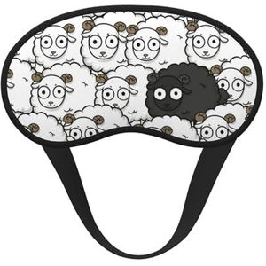 FZGGWYHL Cartoon Zwart Wit Schapen Gedrukt Blackout Slaap Masker Aid Oogmasker Reizen Slaap Oogmasker