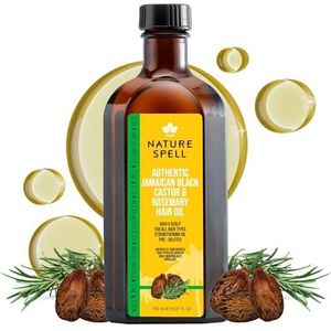 Nature Spell Jamaicaanse ricinusolie met rozemarijn voor haar en lichaam, 150 ml, natuurlijke haargroei, versterkt de haarwortels, tegen droog en beschadigd haar