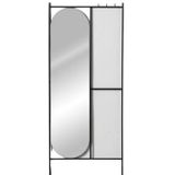 BigBuy Home Kapstok zwart ijzer spiegel 70 x 4 x 160,5 cm