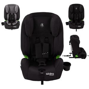 FableKids Autostoeltje met Isofix | Autostoeltje | Kinderzitje | Groep 1/2/3 9-36 kg | 3-punts veiligheidsharnas | 8-voudig verstelbare hoofdsteun & bekerhouder | ECE R 44/04 | zwart