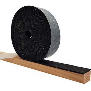 My-Plast eenzijdig rol van rubbergranulaat 3 mm | terraspads voor terrasbouw | Strepen afstandhouder terras (1 stuk 10.000 x 50 x 3 mm zelfklevend), zwart