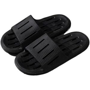 Pantoffels, Heren- en damesbadkamer zachte bodem thuis binnen sandalen slippers voor House Slides Douche Sandalen(Black,45 EU)