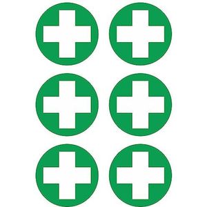 Daged 6 x Ø4 cm sticker medicijnkastje verbanddoos ISO 7010 Gebiedstekens aanwijzingsteken veiligheidsteken sticker MT-026