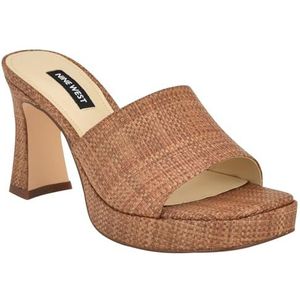 Nine West Dames Beez hak Sandaal, Donkerbruin Raffia 200, 7.5 UK, Donkerbruin Raffia 200, 40.5 EU