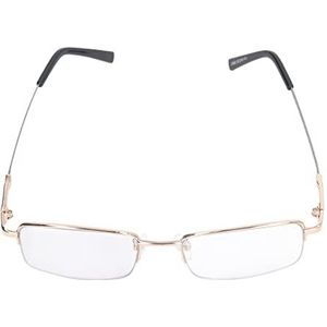 Blauw licht blokkerende bril, halfbrand-fotochromen bril, flexibel, draagbaar, voor mannen en vrouwen op reis (+250 gouden rand)