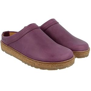 HAFLINGER - Travel-Cassic - Klompen - Paars - Leer met Rubberen Zool en Kurk-Latex Voetbed