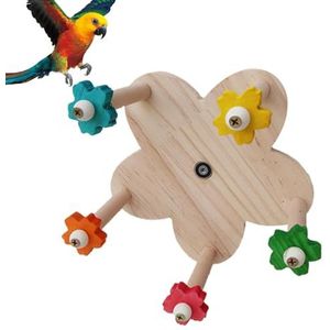 Vogelstandaard voor papegaaien, roterende houten baars speelgoed voor papegaaien - vogelkooi accessoires voor kippen, hamsters, valkparkieten, parkieten, papegaaien, gerbils Neflum