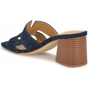 Nine West Dames Griselda hak sandaal, denim blauw 420, 9 UK, Denim Blauw 420, 42 EU