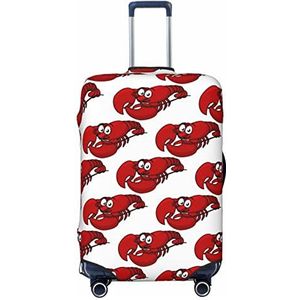 WOWBED Rode kreeft print bedrukte koffer cover elastische reisbagagebeschermer past 45-32 cm bagage, Zwart, XL