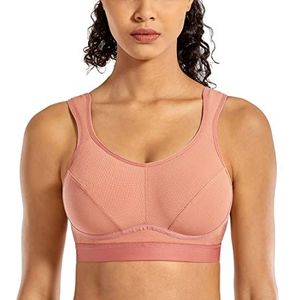 SYROKAN - High Impact Support Wirefree Bounce Control Plus-maten Workout-sportbeha Voor Dames zachte roos 80B