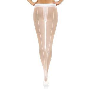 sesto senso 1 paar panty met rugnaad gestreept, voor dames, 20 denier, transparant, wit, XL, 1 paar - zwart - met rugnaad, XL