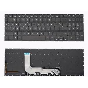 Laptop Toetsenbord Voor For HP OMEN 15-EK 15-EN TPN-Q236 238 Zwart & White Words & White Backlit