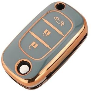 Sleutelbehuizing houder TPU Flip Autosleutel Case Cover Voor Fluence Voor Clio Voor Megane Voor Kangoo Voor Lacia Sleutelbehuizing(Grau)