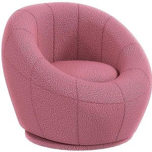 HOMCOM Loungestoel - Draaibare Stoel - Pluche - Roze