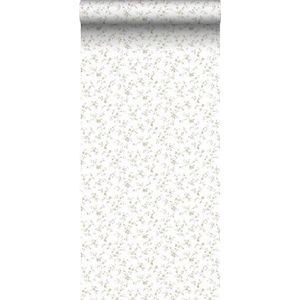 behang bloemetjes okergeel en wit 53 cm x 10 m - van Sanders & Sanders