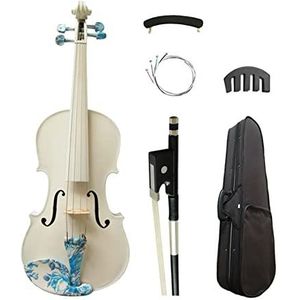 4/4 White Maple Student Beginner Art Viool Fiddle Strings Instruments Met Case Viool (Color : 1-4)