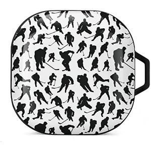 Hockeyspelers oordopjes hoesje compatibel met Samsung hard shell beschermhoes zwart-stijl