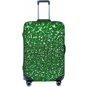 Wratle Koffer Cover Protectors Elastische Bagage Covers Past 18-30 Inch Bagage Fresh Peacock, Groene pailletten Sparkle, S