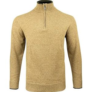 JACK PYKE Ashcombe - Gebreide trui met rits - 100% lamswol - beigebruin - M