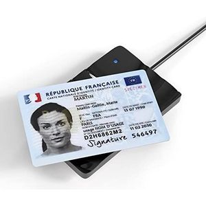 Elexlinco NFC contactloze Smart & EID-kaartlezer, leest efficiënt de gegevens op de ziekteverzekeringskaart ID, 13,56 MHz, werkt met ISO14443A/B