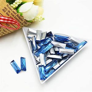 2-10mm Rechthoek Glas Steentjes Stenen Kristal Voor Thuis Kleding Sieraden Handgemaakte DIY Decoraties-Lichtblauw, 2.5x5mm 50 stks