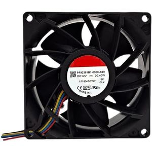 PF92381B1-000C-S99 12v 20.4w 9800rpm snelheid voor gebouwd voor quasi-koeling industriële ventilator 9238 92MM