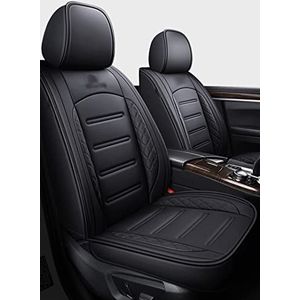 Autostoelhoezen Volledige Set Pu Leer 5 Seat Car Seat Cover Voor Hyundai Voor Tucson Voor Santa Fe I30 I40 Voor Veloster Voor Genesis Voor Venue Voor Terracan Voor Ioniq (Color : Zwart, Grootte : On