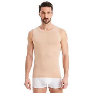 FINN Zakelijk onderhemd voor heren, mouwloos met ronde hals, ondershirt voor mannen van originele Lenzing® modal-stof, de perfecte tanktop onder hemd en pak, huidskleur, S