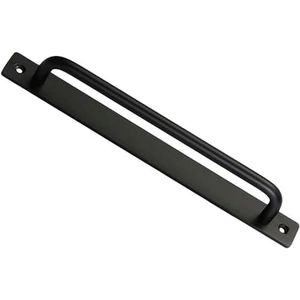 Deurknop Aluminiumlegering Schuifdeurgrepen, Matzwarte Houten Deur Schuurdeurgreep Balkon Schuifdeurgreep for Schuifpoort Garderobekast Kast Kast(Black,243mm)