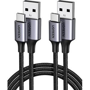 UGREEN USB C Oplaadkabel 2 Stuks 3A QC 3.0 Compatibel met Galaxy S23 S22 Huawei P30 Redmi Note 10 iPhone 15 15 Plus 15 Pro 15 Pro Max(1M)