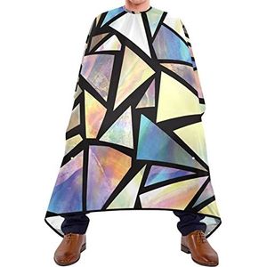 Haarknipschort 140 x 168 cm, driehoeken abstracte kappers snijjurk unisex kappersjurk grote professionele kapperscape voor vrouwen, volwassenen, kappers