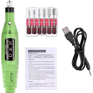 Vereenvoudigde elektrische nagelschuurmachine Pedicure manicure gereedschap Professionele nagelboormachine Geluidsarme snijders Nagelvijlset(Green)
