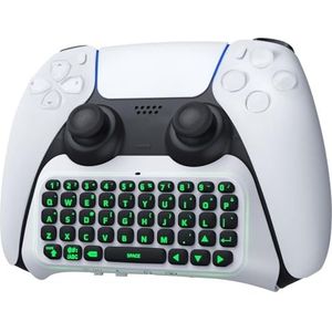 TiMOVO Groen toetsenbord met achtergrondverlichting voor PS5-controller, draadloos Bluetooth-toetsenbord voor Playstation 5-controller, mini-gaming-toetsenbord met geïntegreerde luidspreker met
