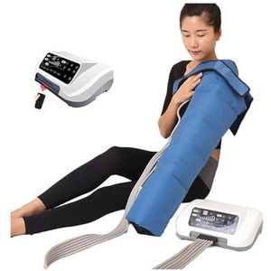 Elektrisch Compressieapparaat voor Benen - 6-Zone Lymfedrainage met Luchtmassage, Vermindert Zware Benen en Verbetering Bloedcirculatie (Blauw)