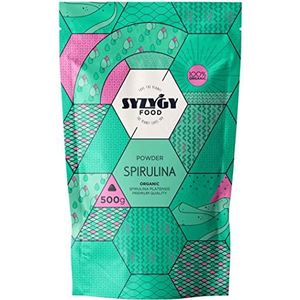 SYZYGY FOOD - Gecertificeerde Spirulina Poeder Bio - 500 g - Maximale Zuiverheid 100% Organic Spirulina Powder - DETOX, Veganistisch, Verzadigend, Energieverhogend, Mineralen - Geproduceerd in EU