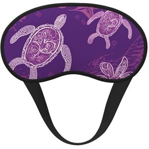 Slaapmasker, Hawaii met paarse zeeschildpad, oogmasker om te slapen, verduisterend, oogslaapmasker, voor mannen en vrouwen, slaapmasker, comfortabel, blinddoek, oogmasker voor nachtrust, reizen,