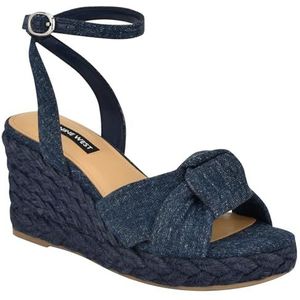 Nine West Dotime damessandaal, denim blauw 420, 4 UK, Denim Blauw 420, 37 EU