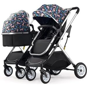 Draagbare Dubbele Kinderwagen Aluminium Trolley Wandelwagen Met één hand Opvouwbare Kinderwagen Schokabsorberende Lente Tandem Kinderwagens