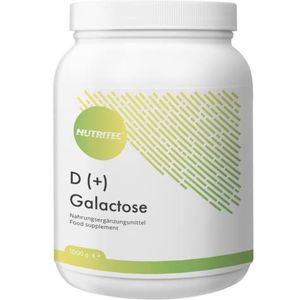 D+ Galactose poeder 1000 g - Duitse kwaliteit, zeer zuiver > 99% zonder toevoegingen en genetische manipulatie, vegetarisch, met maatlepel - slijmsuiker, eenvoudige suiker | Nutritec