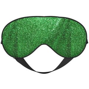 Groene Pailletten Sparkle Print Zacht Oogmasker Gunstig Blok Licht Nap Nachtgebruik Reizen Camping Meditatie Yoga