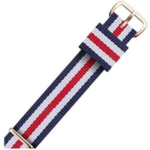 Horlogebandjes voor mannen en vrouwen, horlogeband 12-22 mm sport nylon horlogeband polsband heren nationale vlag streep afdrukken zweet abssort horlogebanden (Color : Type 4 rosegold Clasp, Size :