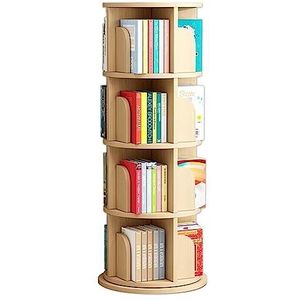 Boekenkasten 360 ° draaibare boekenplank massief houten staande boekenkast thuis boekenplank organisator eenvoudige installatie boekenrek Ruimtebesparend