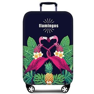Chickwin Reizen Koffer Cover Bagage Bescherming, Stretch Stof Flamingo Print Elastische Stofdicht Opvouwbare Herbruikbare Trolley Bagage Case Cover 18-32 inch, Liefde, L(25-28), Modern design