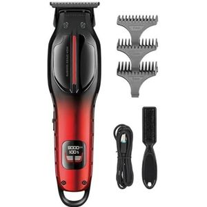 Tondeuse voor mannen, trimmer draadloze elektrische haarsnijmachine, professionele tondeuse 9000 tpm kapperstrimmer voor mannen (rood)