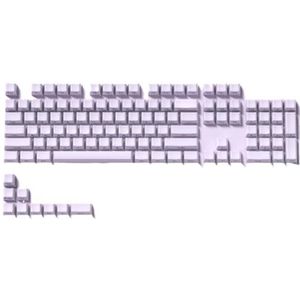 QPSJXN 136 doorschijnende zwarte Jello-kristallen sleutelkapjes, MX-schakelaars voor toetsenborden (paars-side print)